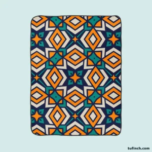 Arabic Colorful Geometric Design Fleece Blanket 1