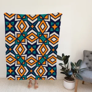 Arabic Colorful Geometric Design Fleece Blanket