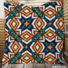 Arabic Colorful Geometric Design Quilt Blanket