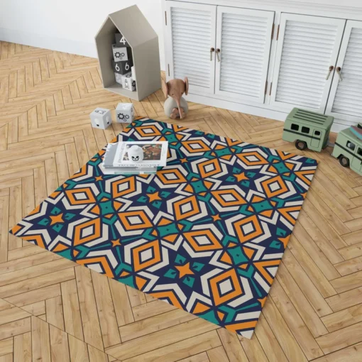 Arabic Colorful Geometric Design Rug 1