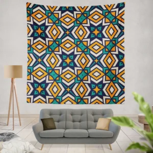 Arabic Colorful Geometric Design Wall Tapestry