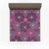 Arabic Geometric Purple Gold Gradient Fitted Sheet