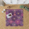 Arabic Geometric Purple Gold Gradient Rug