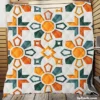 Arabic Oriental Morocco Floral Design Quilt Blanket