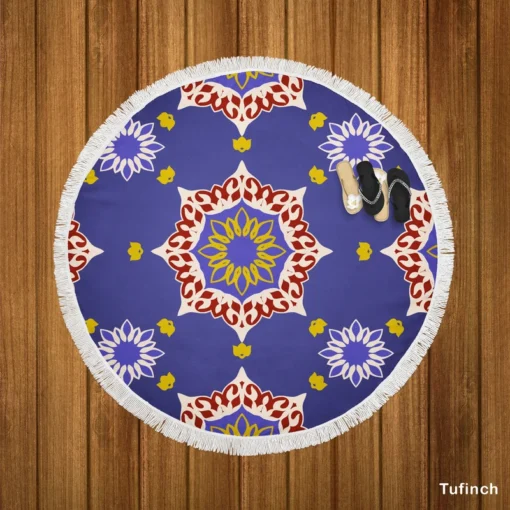 Arabic Oriental Turkish Design Round Beach Towel