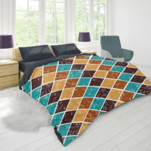 Argyle Pattern Patchwork Design Duvet Cover 1