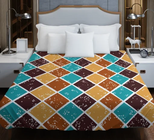 Argyle Pattern Patchwork Design Duvet Cover