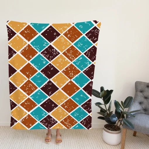 Argyle Pattern Patchwork Design Fleece Blanket