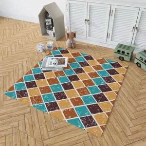 Argyle Pattern Patchwork Design Rug 1