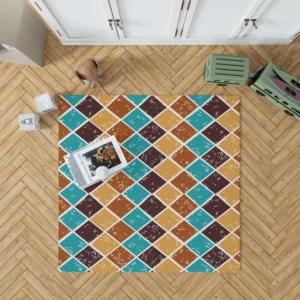 Argyle Pattern Patchwork Design Rug