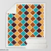 Argyle Pattern Patchwork Design Sherpa Fleece Blanket