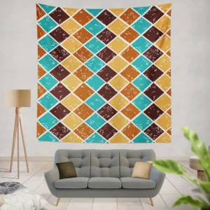 Argyle Pattern Patchwork Design Wall Tapestry