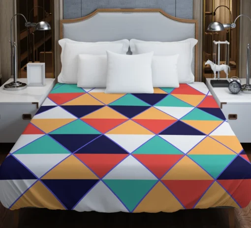 Argyle Style Triangle Pattern Duvet Cover