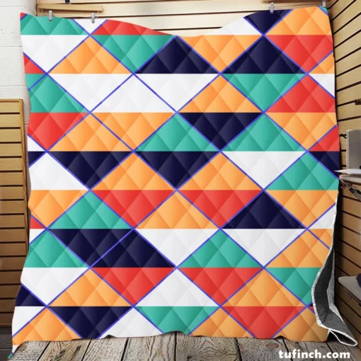 Argyle Style Triangle Pattern Quilt Blanket