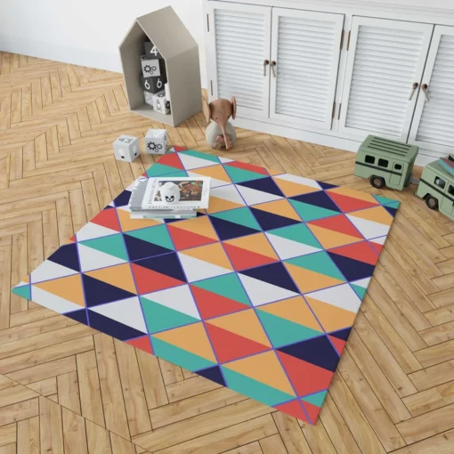 Argyle Style Triangle Pattern Rug 1