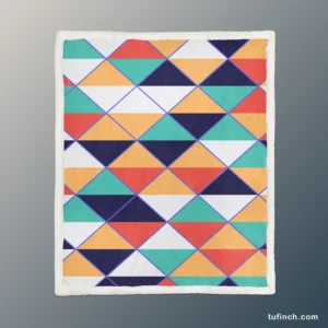 Argyle Style Triangle Pattern Sherpa Fleece Blanket 1