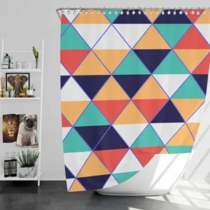 Argyle Style Triangle Pattern Shower Curtain