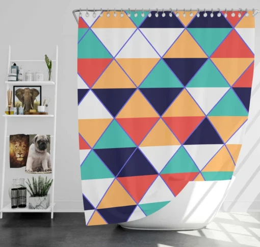 Argyle Style Triangle Pattern Shower Curtain