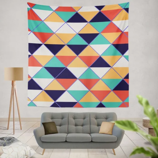 Argyle Style Triangle Pattern Wall Tapestry