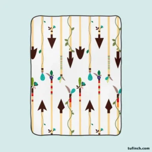 Arrow Pattern White Background Fleece Blanket 1