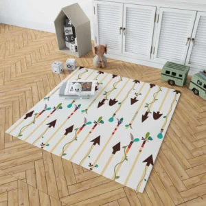 Arrow Pattern White Background Rug 1