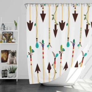 Arrow Pattern White Background Shower Curtain