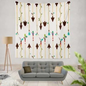 Arrow Pattern White Background Wall Tapestry