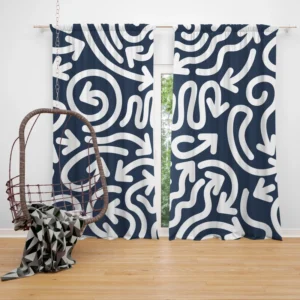 Arrows Pattern With Shapes Curtain