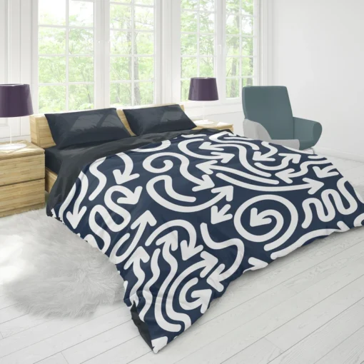 Arrows Pattern With Shapes Duvet Cover 1