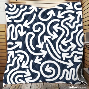 Arrows Pattern With Shapes Quilt Blanket