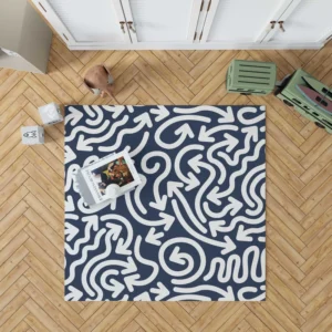 Arrows Pattern With Shapes Rug