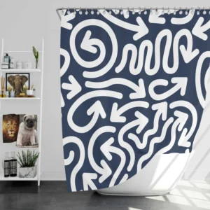 Arrows Pattern With Shapes Shower Curtain