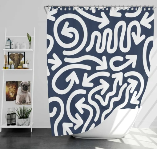 Arrows Pattern With Shapes Shower Curtain