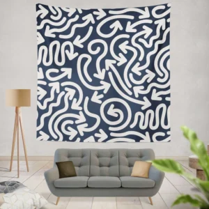 Arrows Pattern With Shapes Wall Tapestry