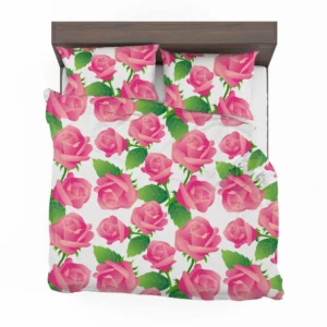 Artificial Pink Baby Roses Bedding Set 2