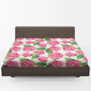 Artificial Pink Baby Roses Fitted Sheet 1