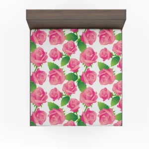 Artificial Pink Baby Roses Fitted Sheet