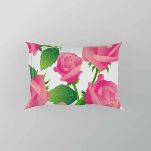 Artificial Pink Baby Roses Pillow Case