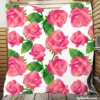 Artificial Pink Baby Roses Quilt Blanket