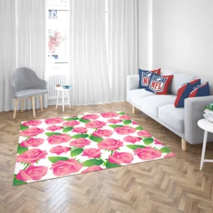 Artificial Pink Baby Roses Rug 2