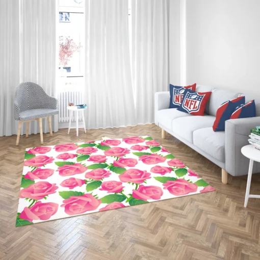 Artificial Pink Baby Roses Rug 2