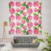 Artificial Pink Baby Roses Wall Tapestry