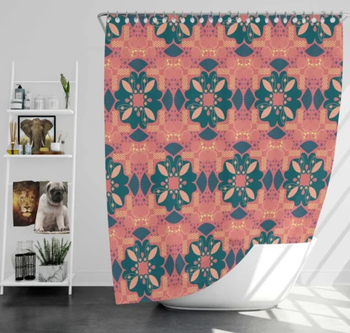 Asian Batik Design Shower Curtain