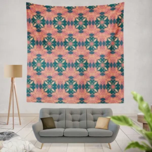 Asian Batik Design Wall Tapestry