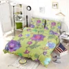 Asian Floral Purple Lotus Pattern Bedding Set