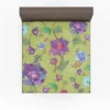 Asian Floral Purple Lotus Pattern Fitted Sheet