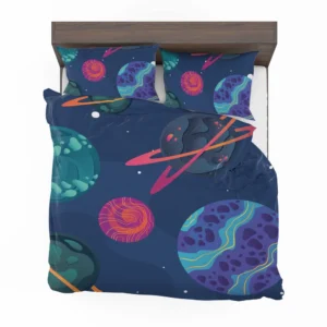 Asteroids Planets Pattern Bedding Set 2