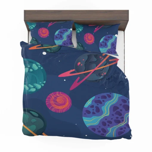 Asteroids Planets Pattern Bedding Set 2