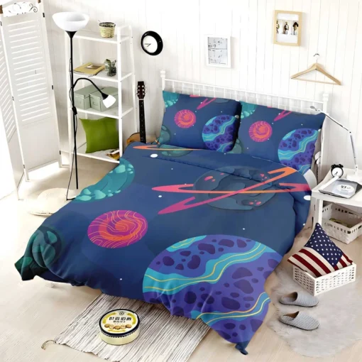 Asteroids Planets Pattern Bedding Set