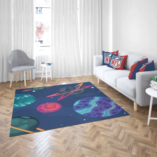 Asteroids Planets Pattern Rug 2